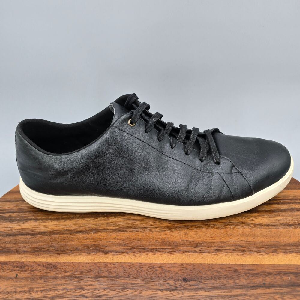 Cole Haan Grand Crosscourt Shoes Mens 10.5 M Black Leather Casual Sneakers